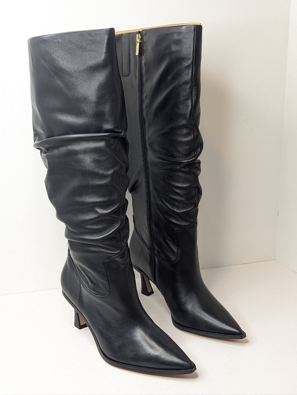 Vince Camuto Kindre Slouchy Knee High Boots Black Women's 10 Wide (XW Calf)